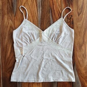 Sparkly Sexy Pale Gray Camisole Adjustable Straps Medium Cute Dressy